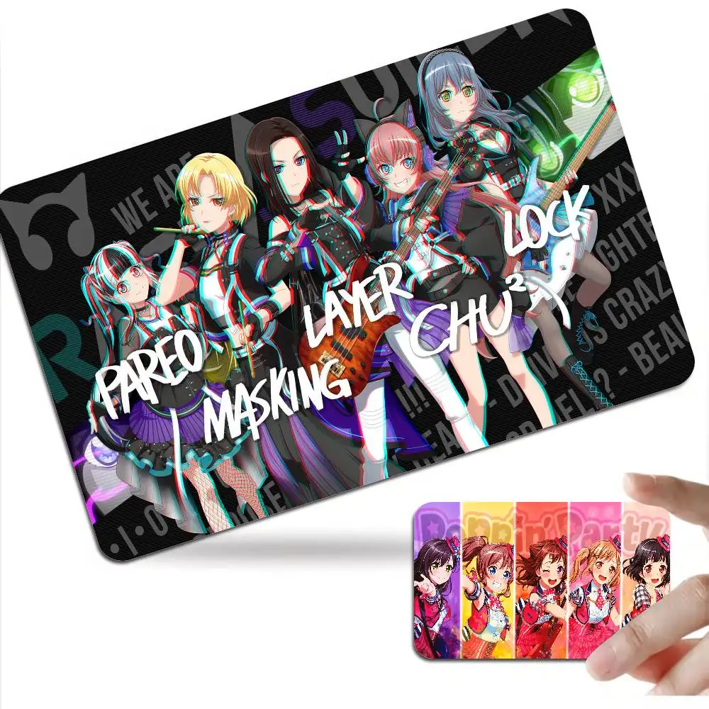 B-BanG Dream Cartoon Anime Front Cover Film Sticker Skin for Credit Debit Card Small Large Chip