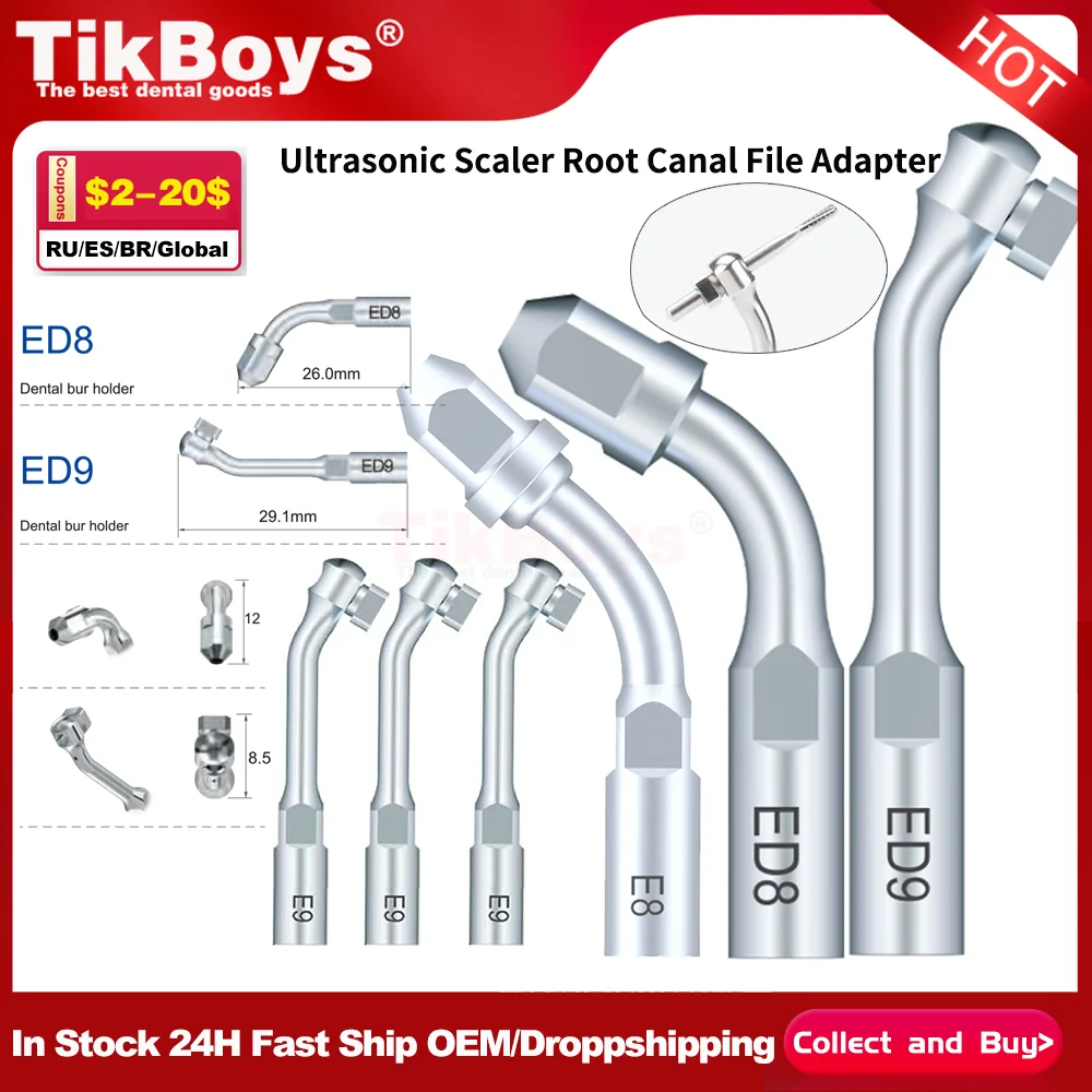 Dental Ultrasonic Scaler Root Canal Working Tips Handpiece E8 E9 ED8 ED9 For Woodpecker EMS DTE SATELEC teeth whitening Burs