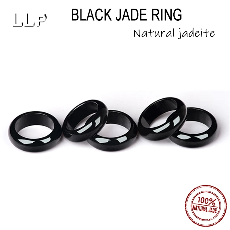 Natural Old Mine A Grade Black Jade Ring - Genuine Dark Jade Ring Elegant Jewelry Accessory  Fine Quality
