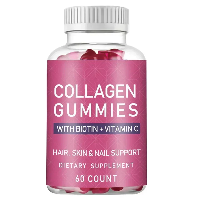 1 bottle of collagen gummie biotin maintains the health of hair skin and nails