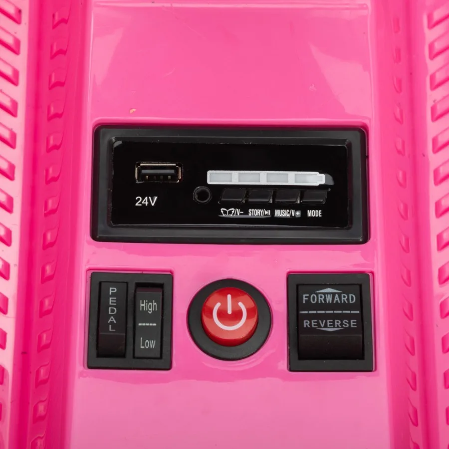 Balade sur voiture avec télécommande et espace de rangement rose