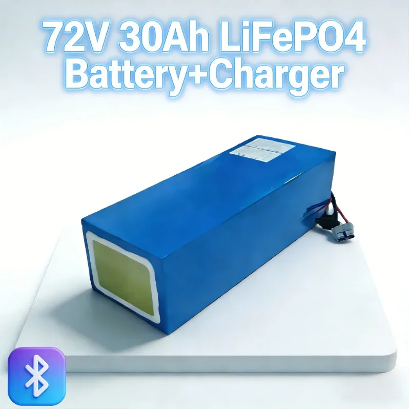 

72V 30Ah 30A LiFePO4 Battery | Bluetooth BMS APP, 1000W-3000W Output (Exclusive 30Ah/30A, No Alternatives)
