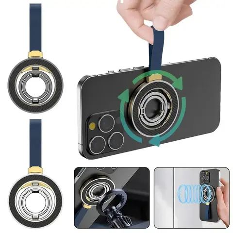 마그네틱 전화 링 홀더 Magsafe IPhone13 14 15 Pro Max Xiaomi Samsung Huawei 전화 액세서리 용 휴대용 접이식 브래킷
