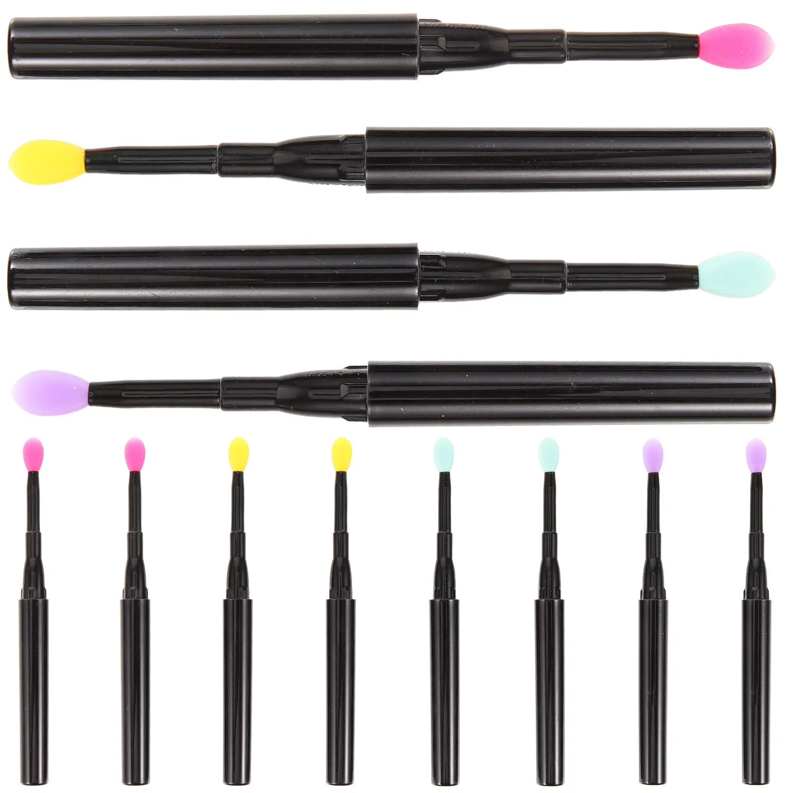 12 Pennelli per Labbra in Silicone Morbido, Design Ergonomico, Applicatori Portatili per Lucidalabbra, Balsamo, Maschera, Applicazione Precisa del Trucco