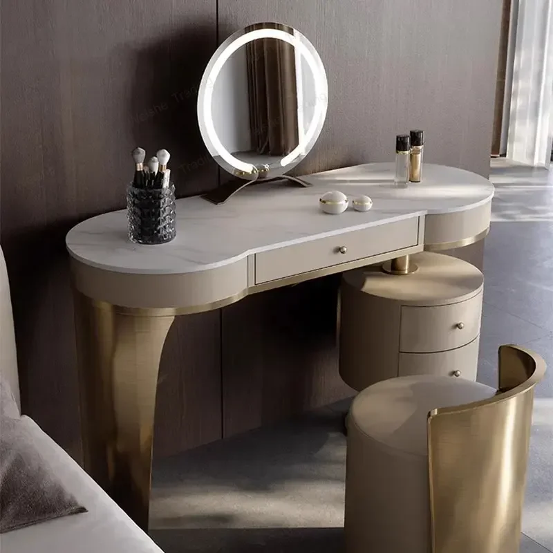 Aesthetic Gray Storage Vanity Table Nordic Wooden Europa Luxury Adult Dresser Organizer Cabinet Meuble Coiffeuse Furniture