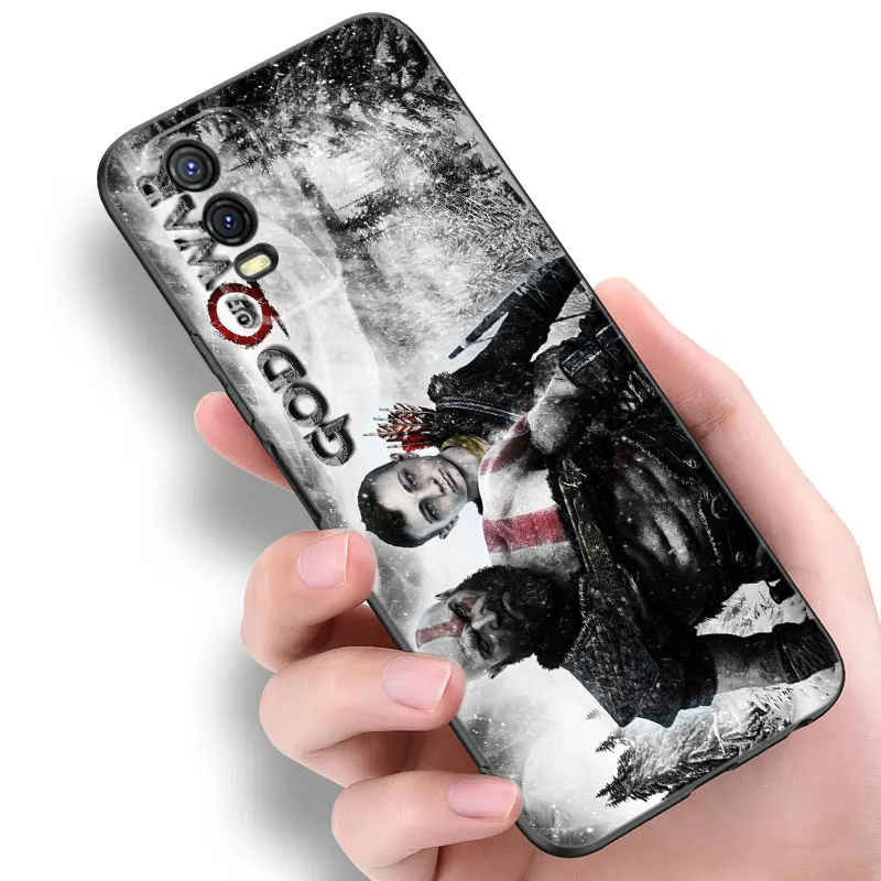 Kratos God Of War Black Silicone Phone Case For V27 V30 Pro V29e Y27 Y55 Y78 5G Y02S Y15S Y17S Y21S Y22S Y33S Y76S Y16 Y35 Y36