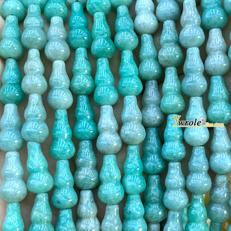 Natural Stone 8x15mm Lucky Calabash Amazonite Turquoise Jade Loose Spacer Beads for Jewelry Making Diy Bracelets Accessories
