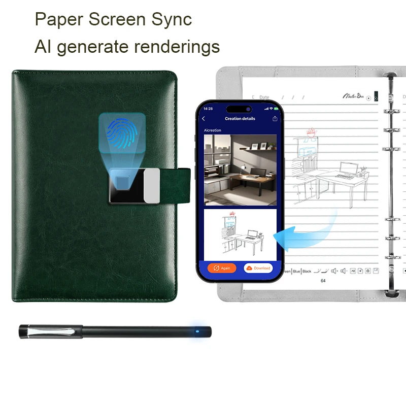 A5 Smart Notebook Paper Screen Sync AI Drawing Writing Bluetooth Recording Translation Sharing 16G USB Flash Drive Smart Notepad