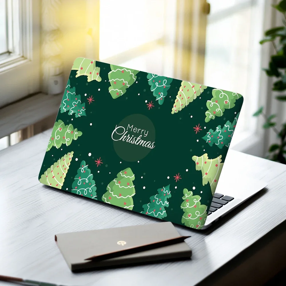 2 Pcs/pack Merry Christmas Laptop Sticker Winter Snow Scene Self-Adhesive Waterproof Anti-Scratch Peel and Stick Laptop Stickers
