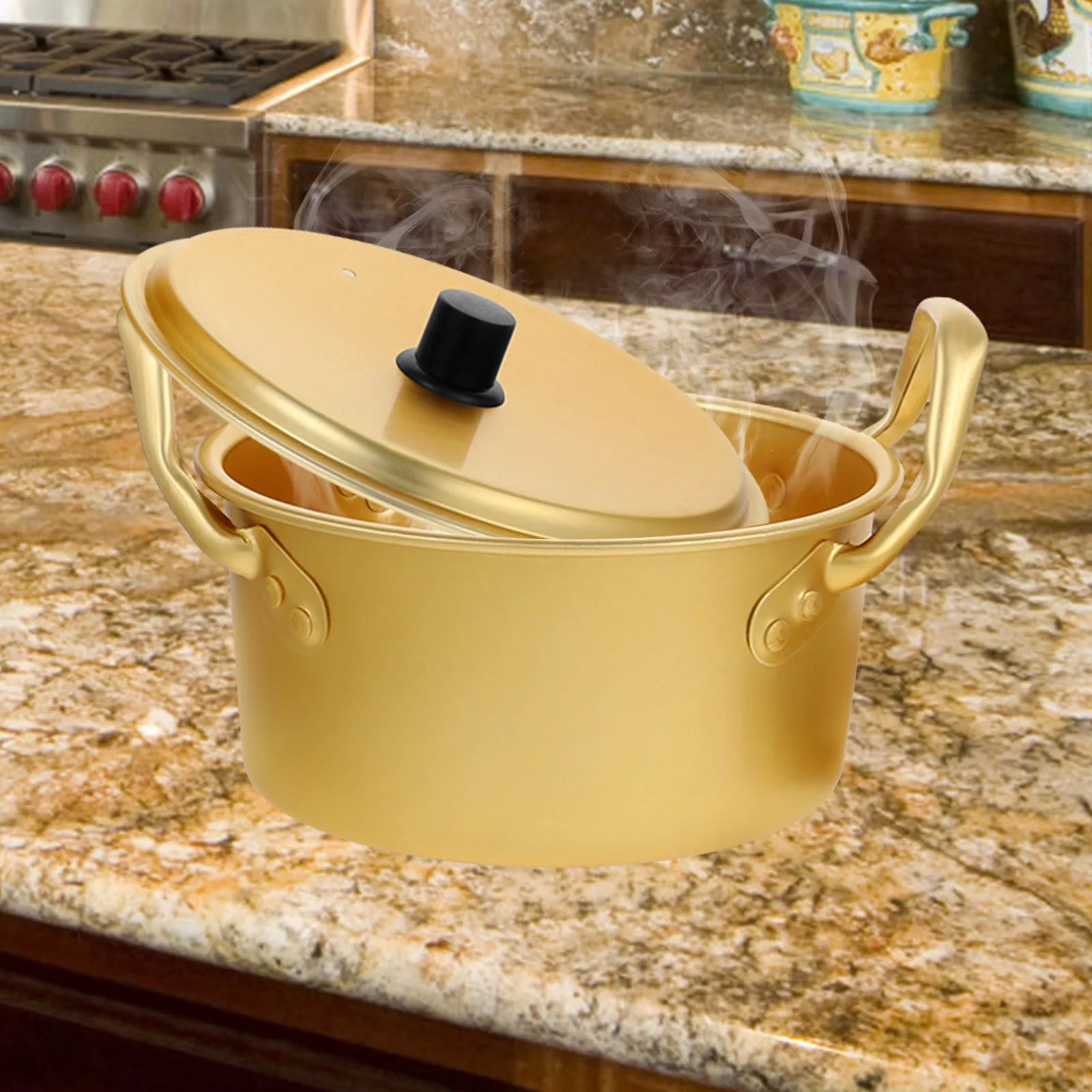 

Practical Reusable Aluminum Soup Pot Gas Stove Suitable Thickened Deep Cooking Pot Dual Handle Kitchenware