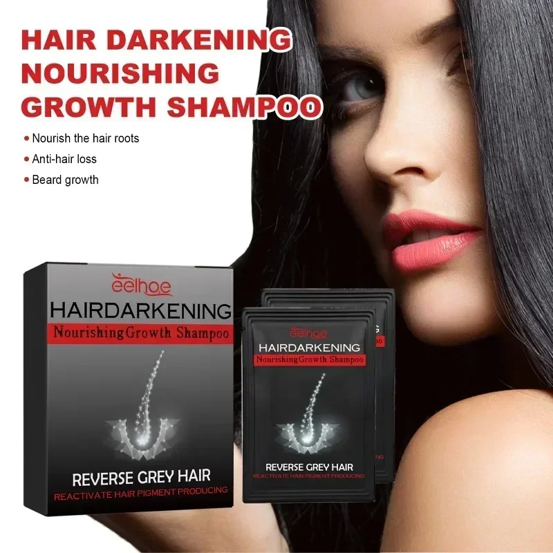 

Black Hair Shampoo Repair Grey White Hair Herbal Natural Plant Gray Gloss Nutrient Softening Moisturizing Cleaning Scalp Dense