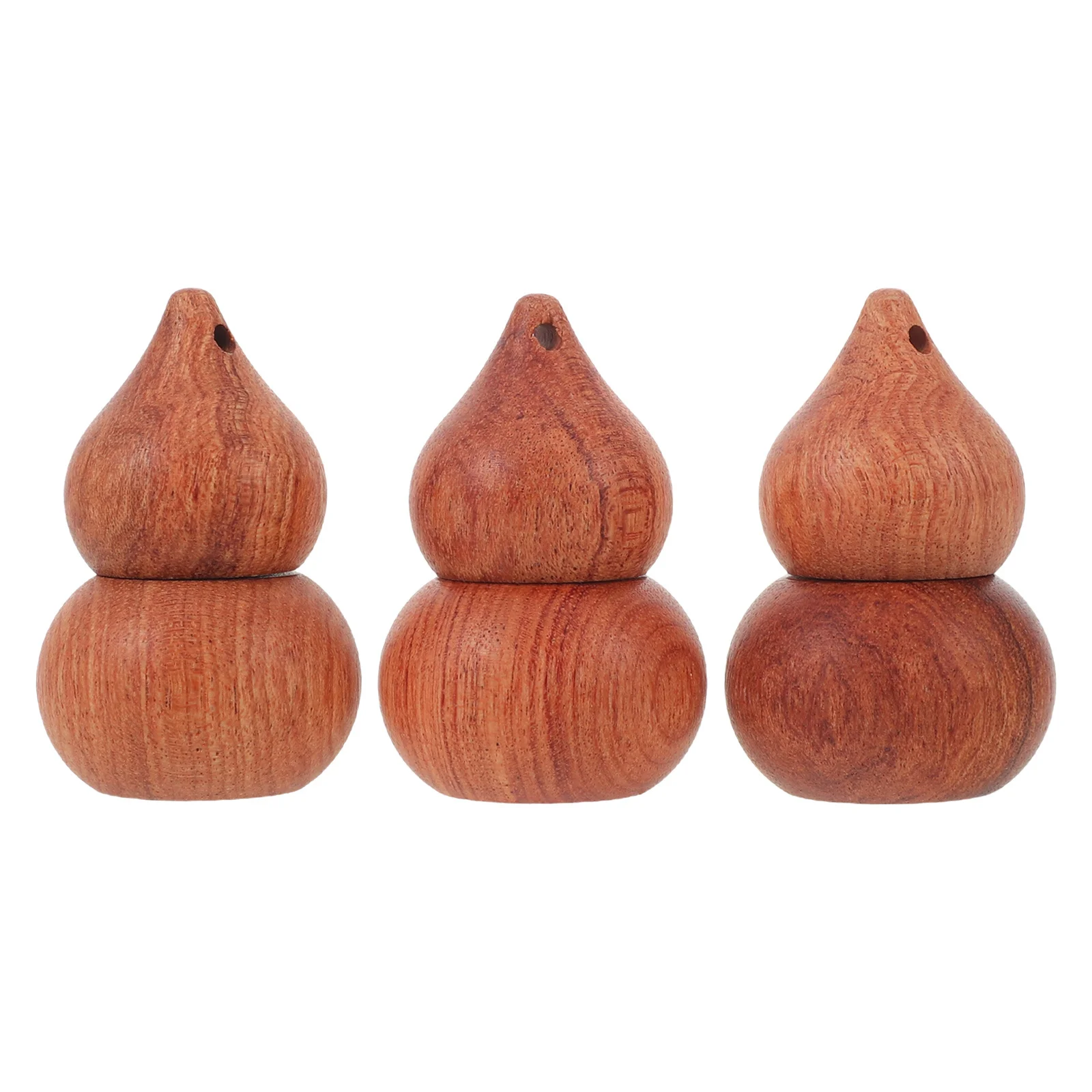 

3Pcs Car Essential Oil Bottle Empty Diffuser Pendant Gourd Shape Natural Wood Refillable Roller Bottle Aromatherapy Car Air
