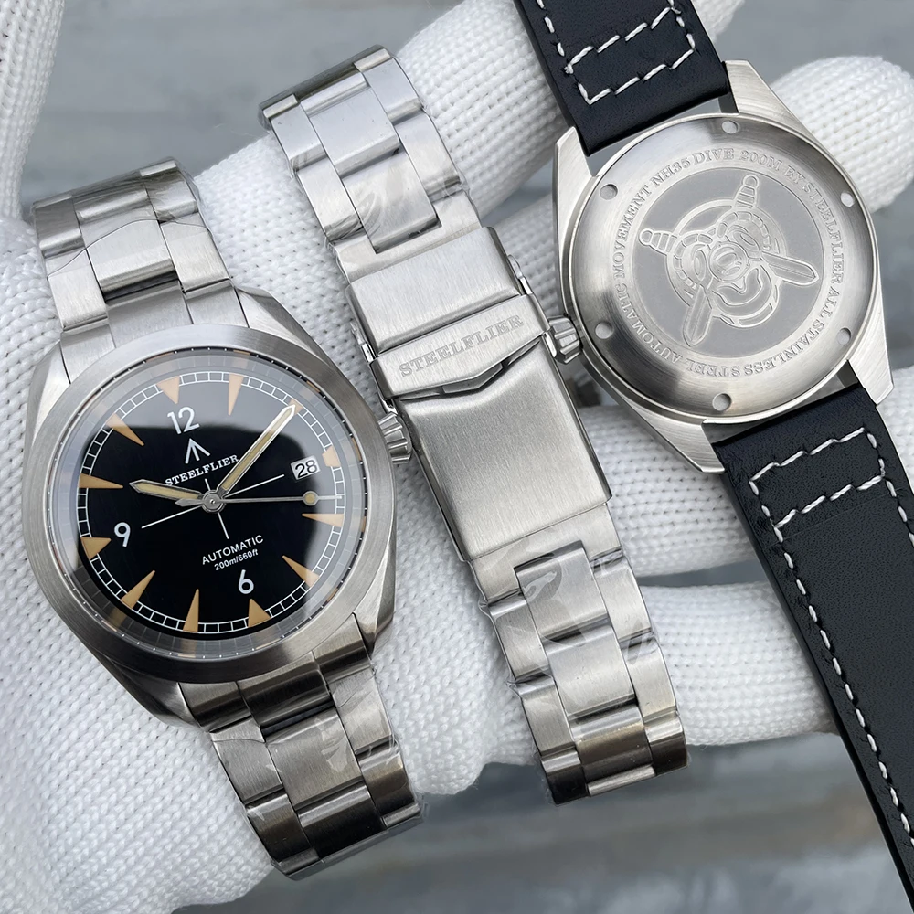 STEELFLIER Official SF751 Fashion Mechanical Wristwatch NH35 Movement Super C3 Luminous 200M Waterproof Luxury 316L Dive Watches