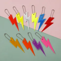 Children Colorful Lightning Shape Reflective Keychain High Visibility Pendant Creative Bags Strip Ornaments Safety Reflectors