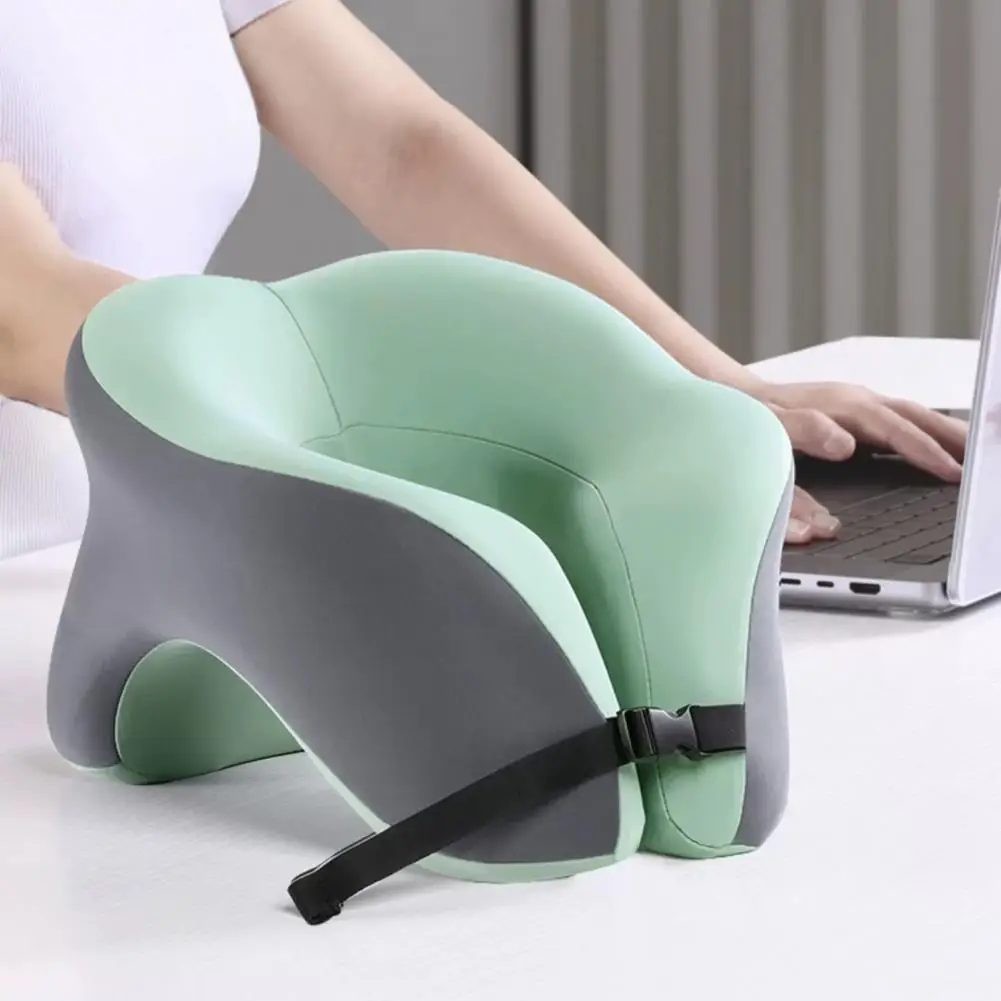 Portable Travel Neck Support Pillow With Storage Bag Ergonomic Design Soft Easy To Carry Neck Pillow