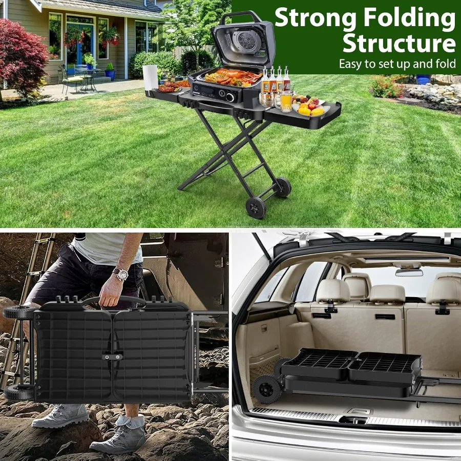 حامل طاولة شواء داخلي محمول لشواية نينجا وود فاير الخارجية OG701 OG850 OG951 مع مساحة طهي كبيرة مقاس 51 بوصة