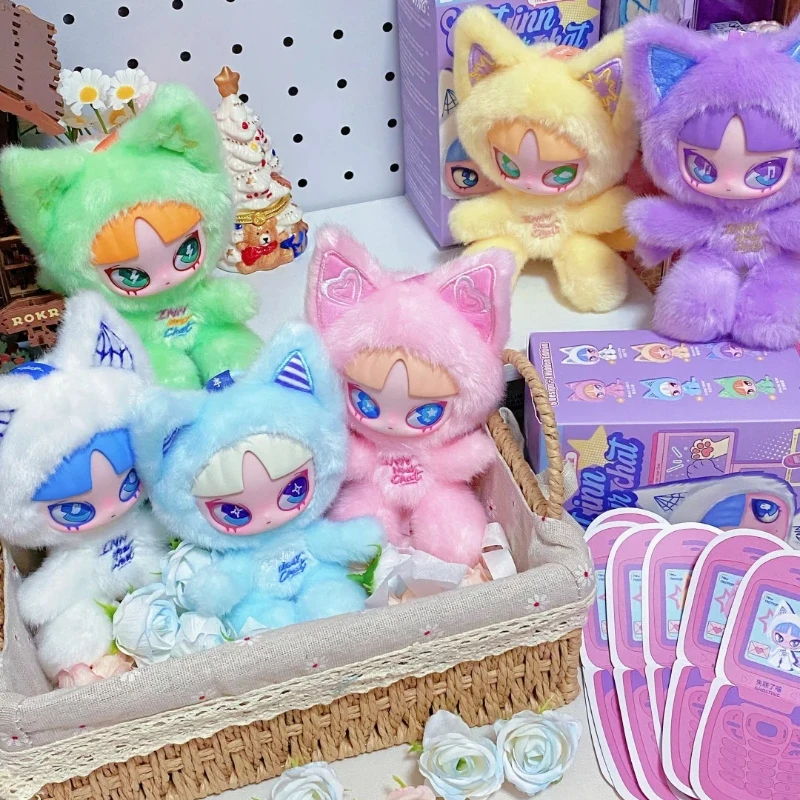 القط نزل الدردشة الخاصة بك سلسلة INN صندوق أعمى اللعب Kawaii عمل شخصيات كرتونية دمية مفاجأة صندوق غامض حقيبة قلادة ديكور الفتيات الهدايا
