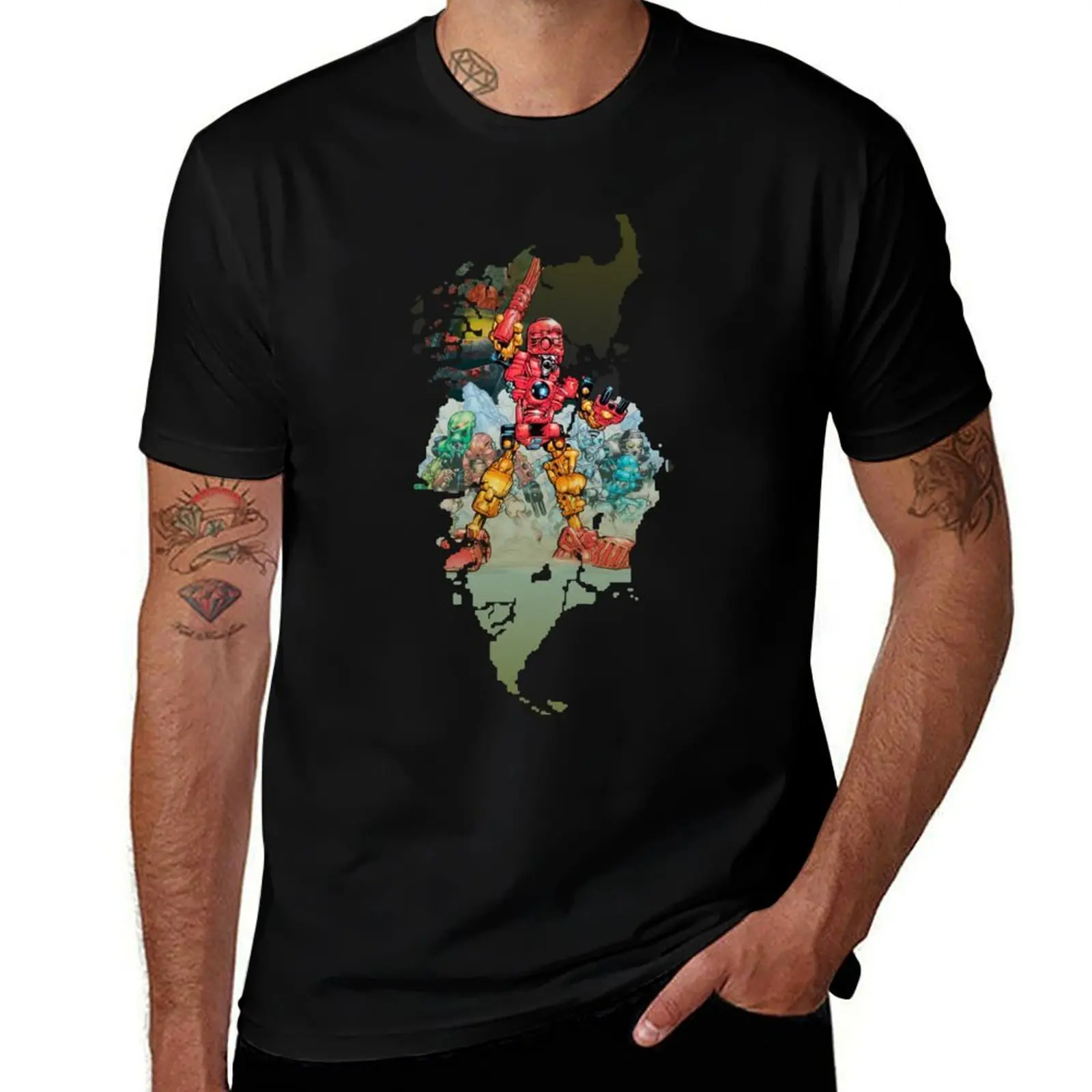 

Mata Nui Toa T-Shirt summer 2025 cute tops graphic shirts T-shirts for men cotton