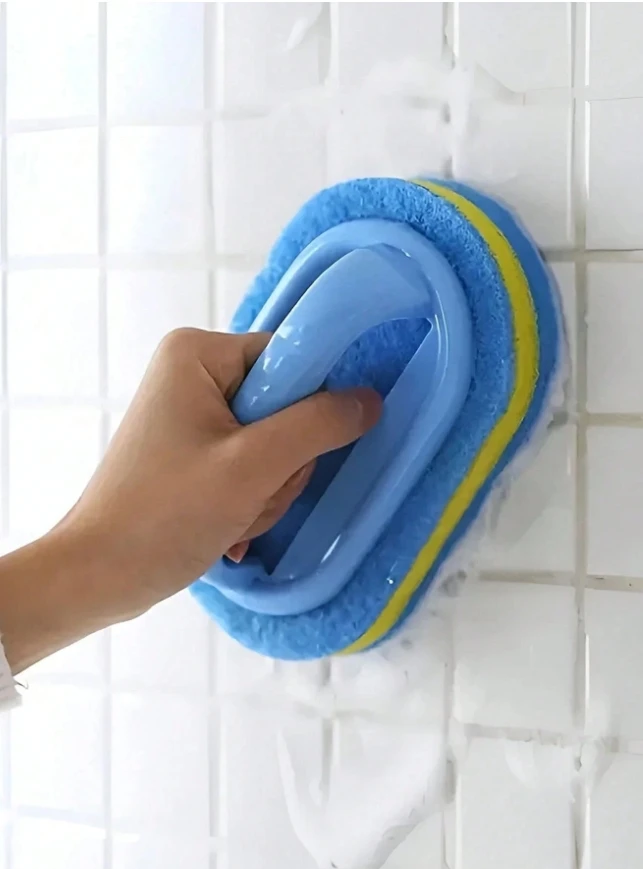 Cleaning sponge for bathroom, tile and glass stain removal - wiping brush commercial cleaning service/store