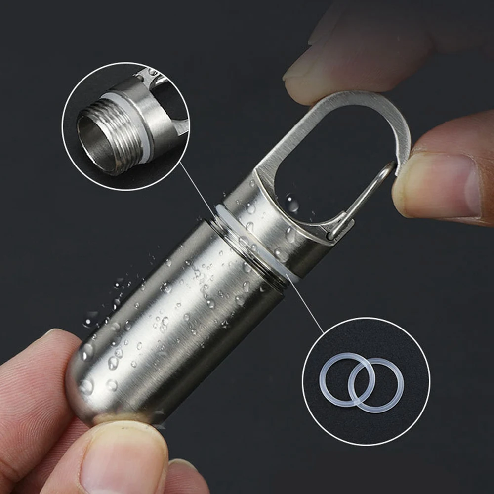 Компактный герметичный контейнер для таблеток, контейнер для хранения, водонепроницаемая дорожная аптечка из нержавеющей стали (большая)