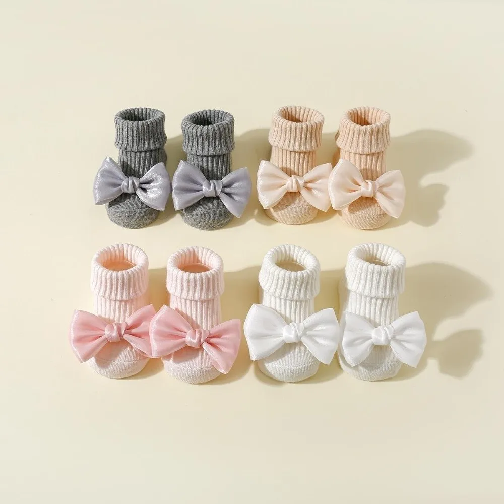 1 Paie Soft Cotton Blend Floor Sock Breathable Fabric Stretch Cuff Toddler Walking Sock Ribbed Knit Anti-Slip Sole