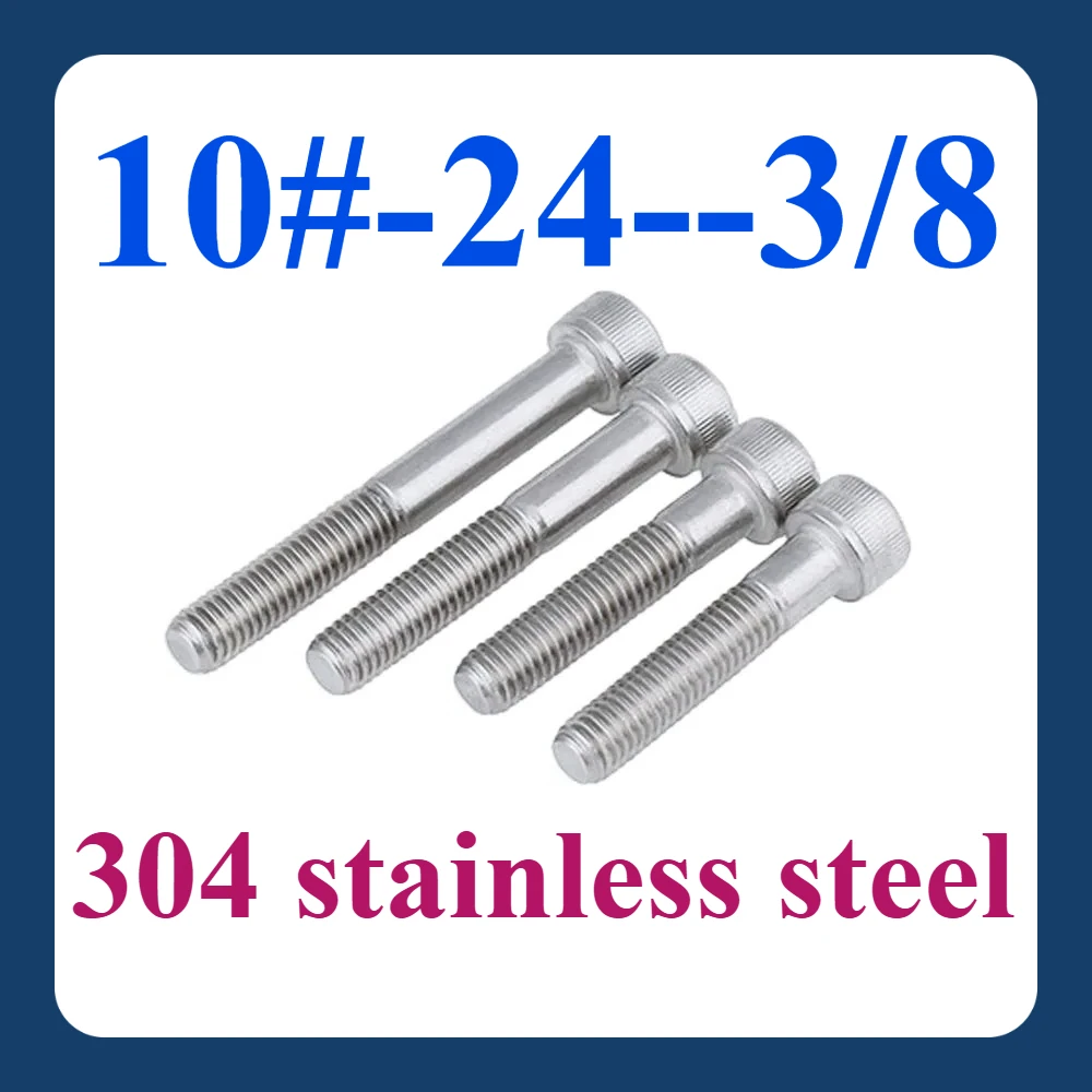 

10#-24--3/8 BSP Hexagon Socket Head Cap Screws 304 Stainless Steel Cup Head