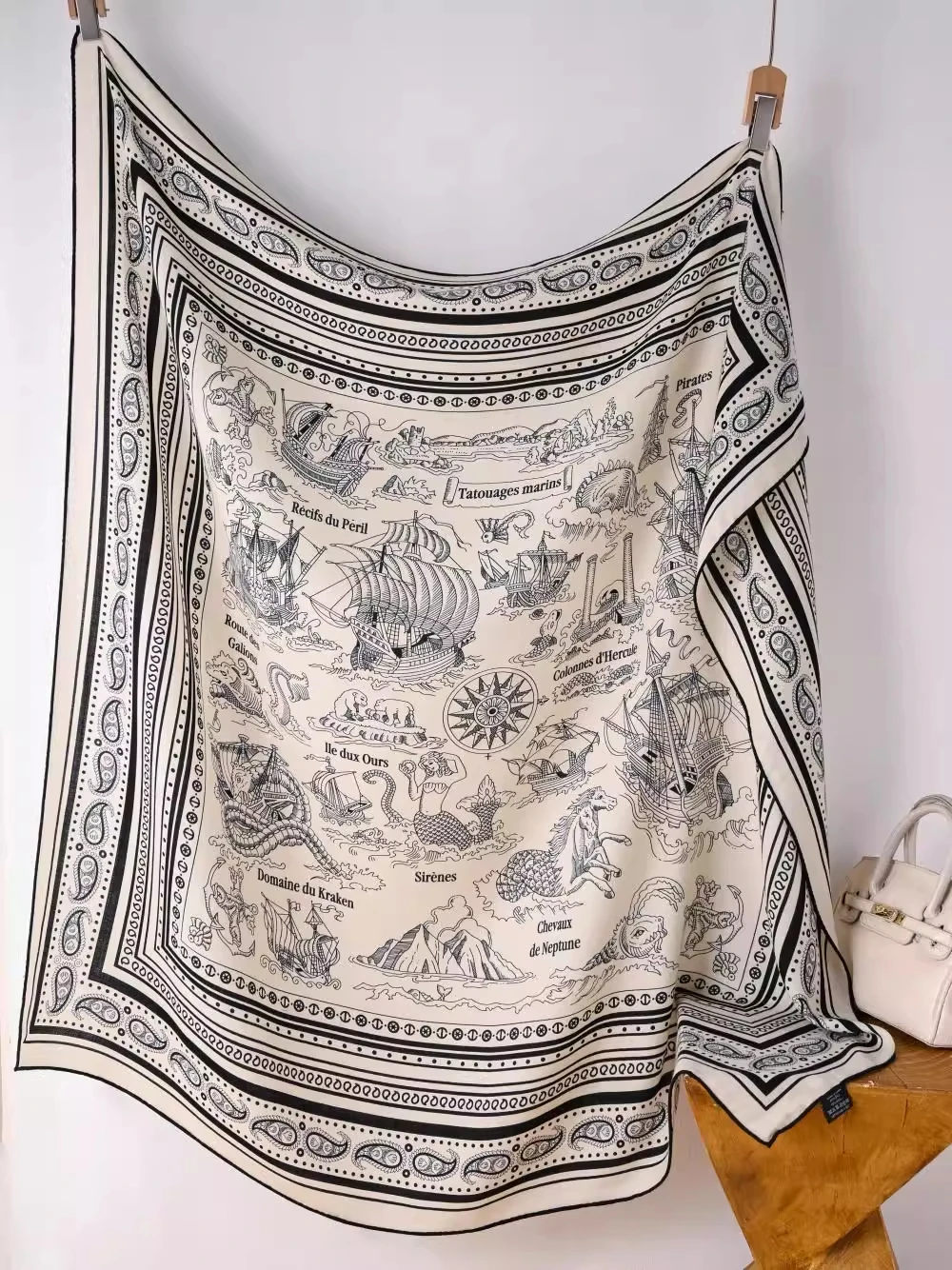 Echarpe-en-soie-et-laine-chale-multifonctionnel-de-luxe-coreen-rectangulaire-a-motif-geometrique-pour-jeunes-femmes