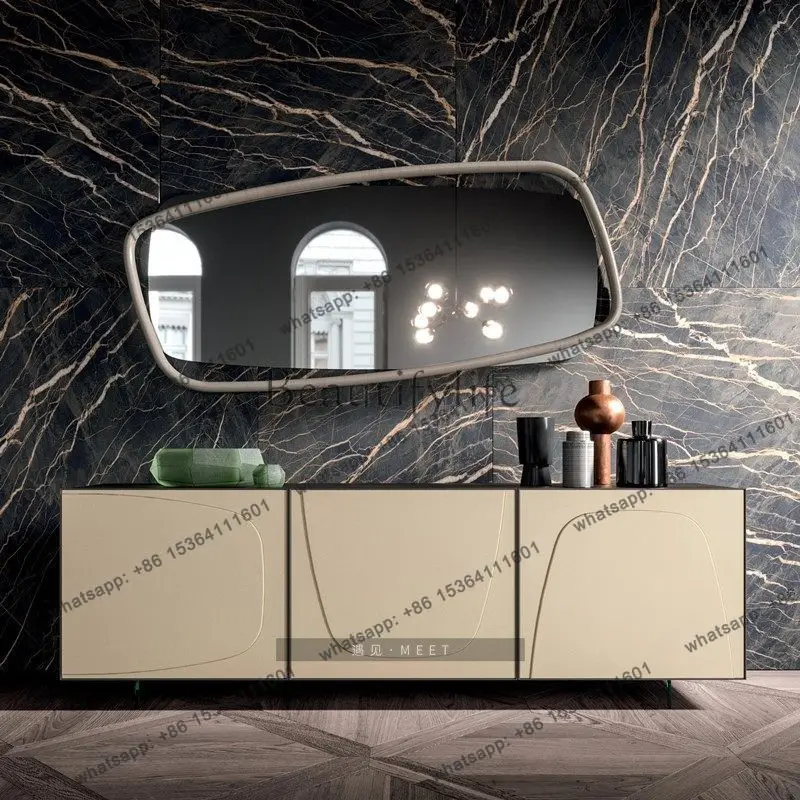 PG Simple modern paint dining side cabinet Nordic entrance cabinet custom designer style high sense