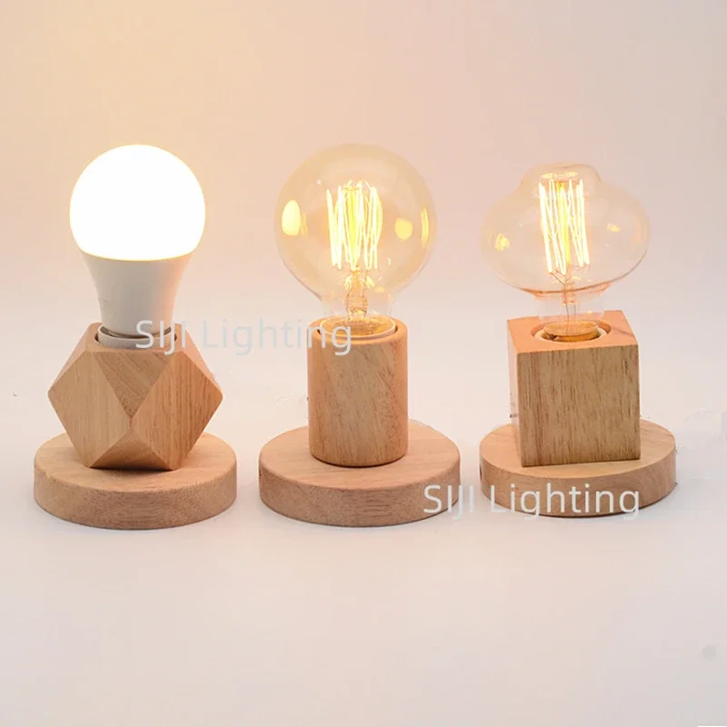 Modern LED Lights Wooden Ceiling Rose Ceiling Canopy E27 Socket Lamp Holder Ceiling Plate E27 Lamp Base for Wood Lamp Wall Lamp