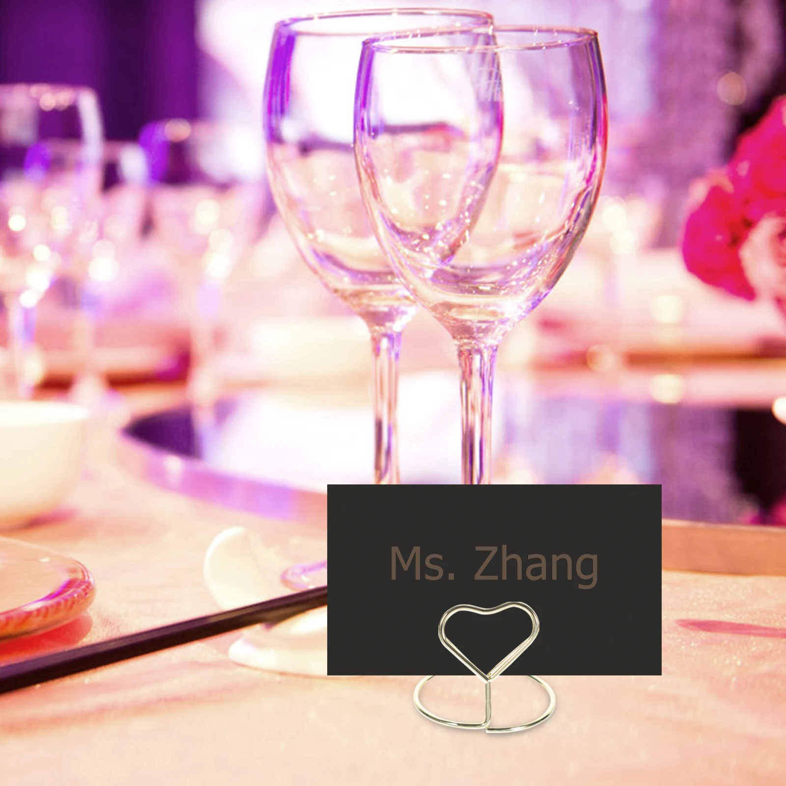 10 Pcs Decor Desk Card Holder Paper Clips Photo Restaurant Golden Wedding Supplies Mother