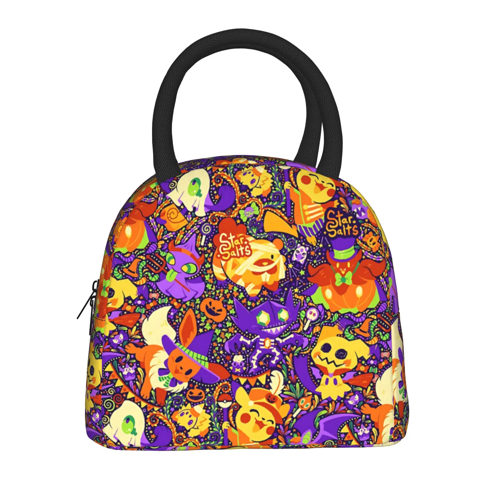 Cartoon Pokemon Theme Handbag Insulated Lunch Bag Insulation Bento Pack Rice Bag  bolsa Student Bento Lunch Handbag Insulation