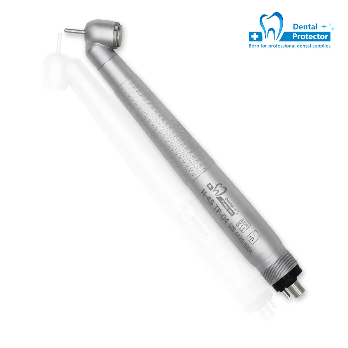 Dental 45 Degree High Speed Handpiece Standard Head Push Button Single Way Spray Dentists Tools