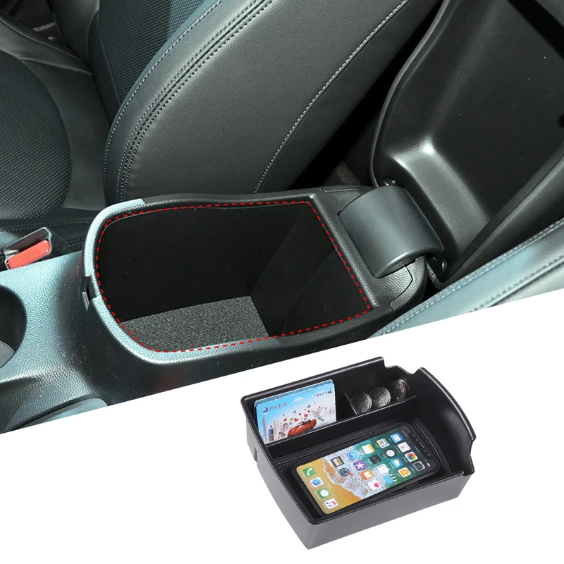 For kia SOUL 2020-2023 armrest box storage box car interior storage tray accessories quality ABS material black