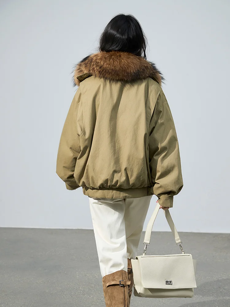 جديد الشتاء الفاخرة الطبيعية ريال الراكون الفراء طوق معاطف أبلى الإناث الدنيم سترة المرأة أوزة أسفل سترة