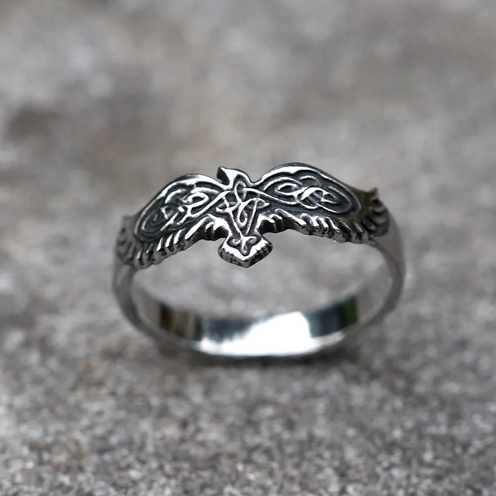 NEW Men's 316L stainless steel rings Nose Viking Style Scandinavian Flying Eagle RING Jewelry Gifts free shipping