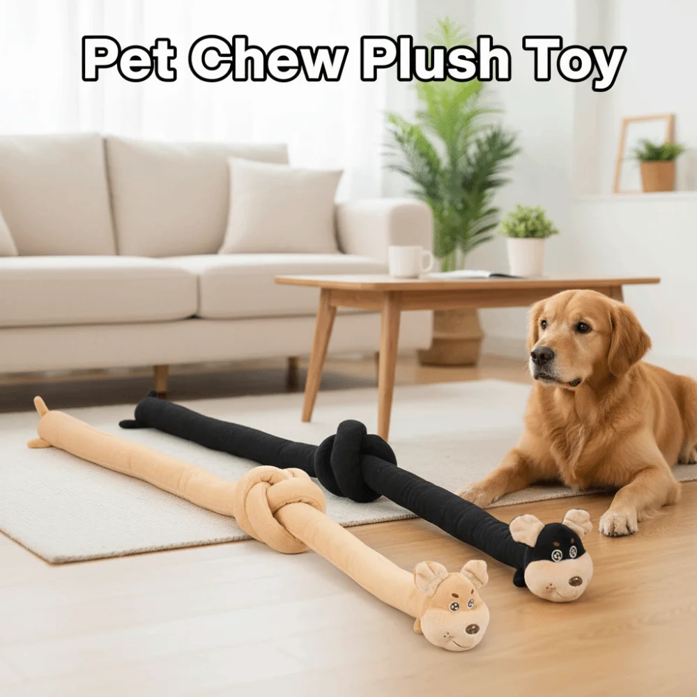 

Cute Sausage Dog Squeaky Dog Toy 94cm Bite-resistant Cleaning Tooth Chew Toy Portable Cartoon Pet Chew Plush Toy Puppy