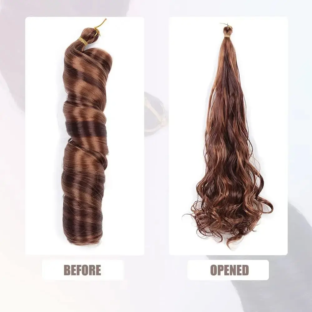 22 Inch Loose Wave Spiral Curl Synthetic Braids High Temperature Ombre Pre Stretched Hair Extensions French Curls For Women