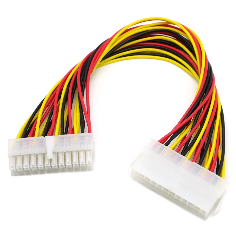 

ATX 24 Pin Male to 24Pin Female Power Supply Extension Cable Internal PC PSU TW Power Lead Connector Wire 28CM 1PC Hot