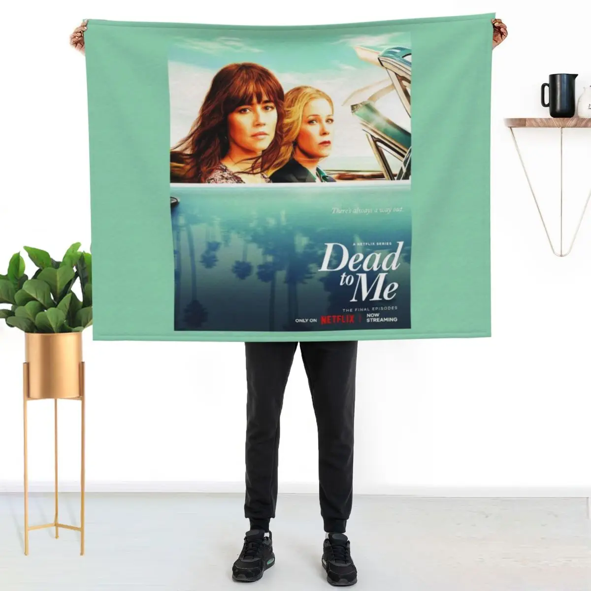 Dead to Me: There's Always a Way Out Promo Throw Blanket Extra Large Throw Large Flannels blankets and throws Weighted Blankets