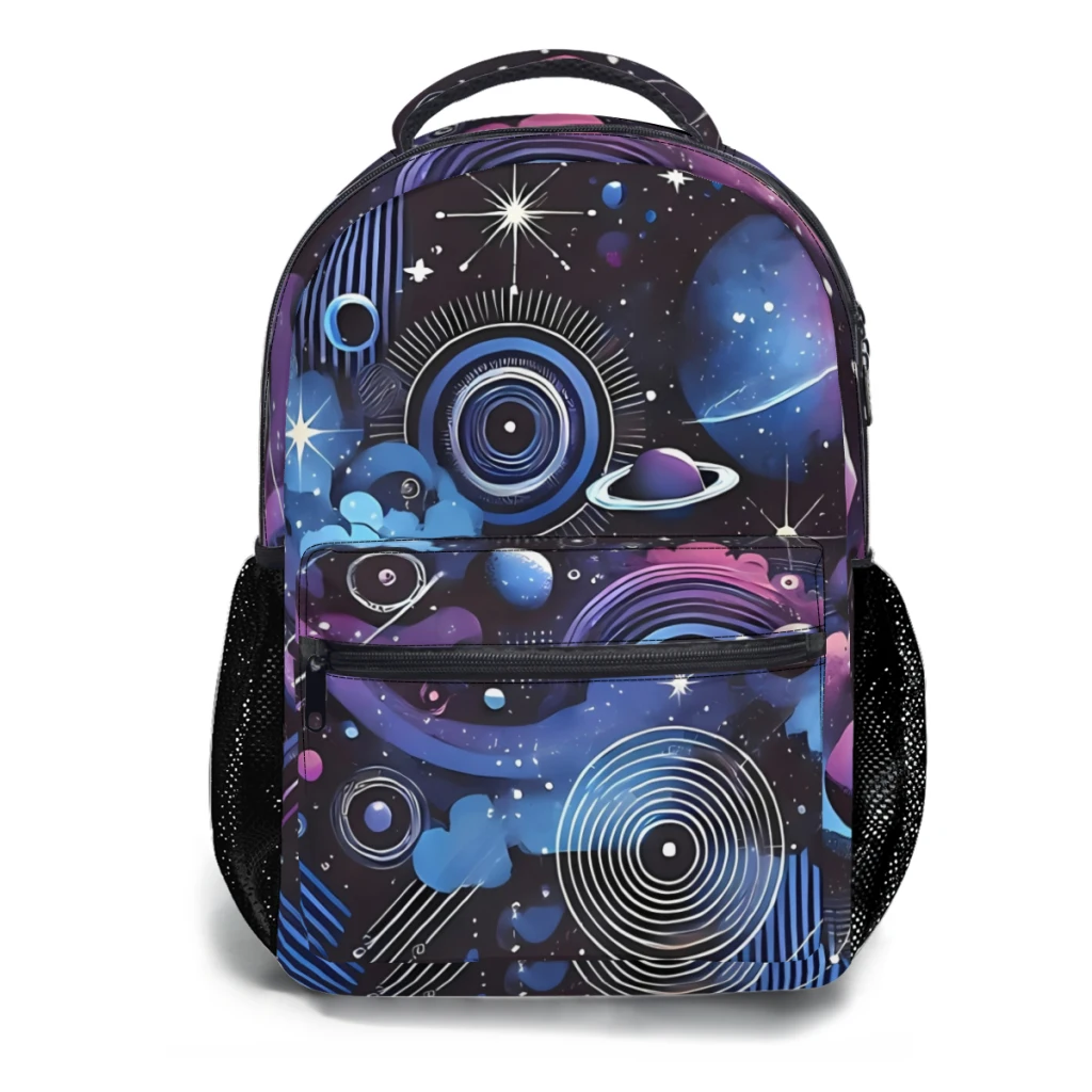 Cosmic Abstract Espaço Imprimir Mochila, Fashionable Design Escola Padrão Bag, Novo