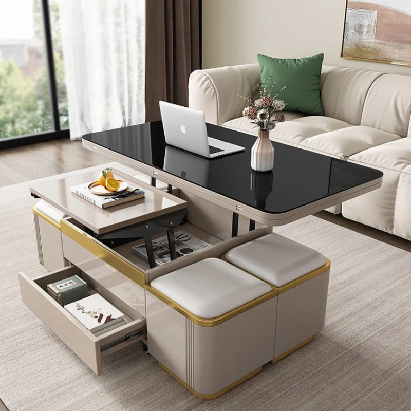 

Modern Lifting Coffee Tables Multi Function Luxury Small Coffee Table Folding Design Mesa De Centro Elevable Furniture For Home