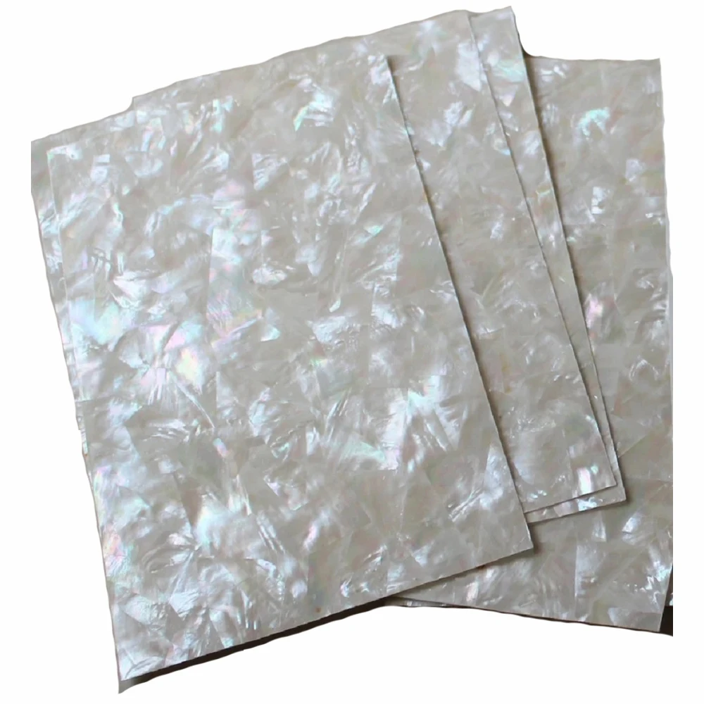 AAA grade mosaic pattern white mother of pearl laminated sheets with coating shell paper jewelry furniture inlay guitar inlay