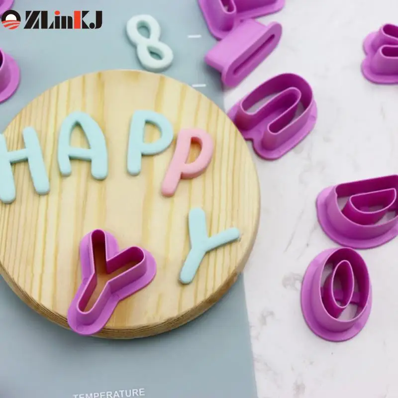 26PCS/Set Cute Large Alphabet Letter Plastic Biscuit Cookie Cutter Fondant Cake Decorating Tool Diy Pastry Baking Cake Mold