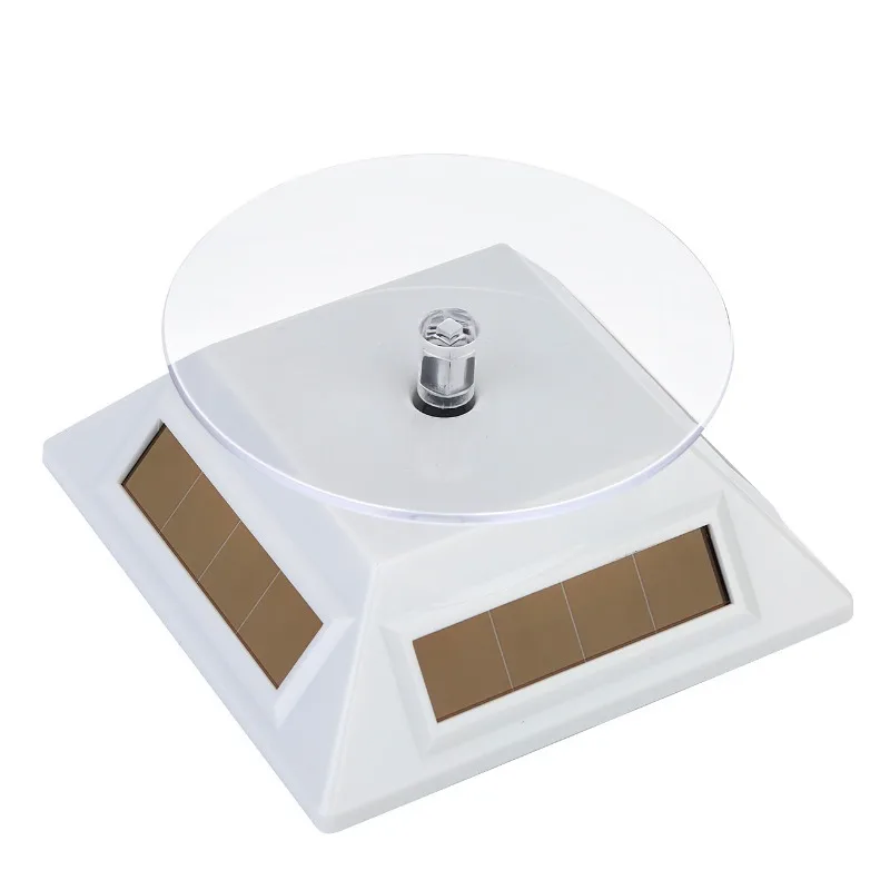 360 Turntable Solar Showcase Rotating Jewelry Watch Ring Phone Stand Display Jewelry Organizer Jewelry Display Stand 4 Colors - Image 5