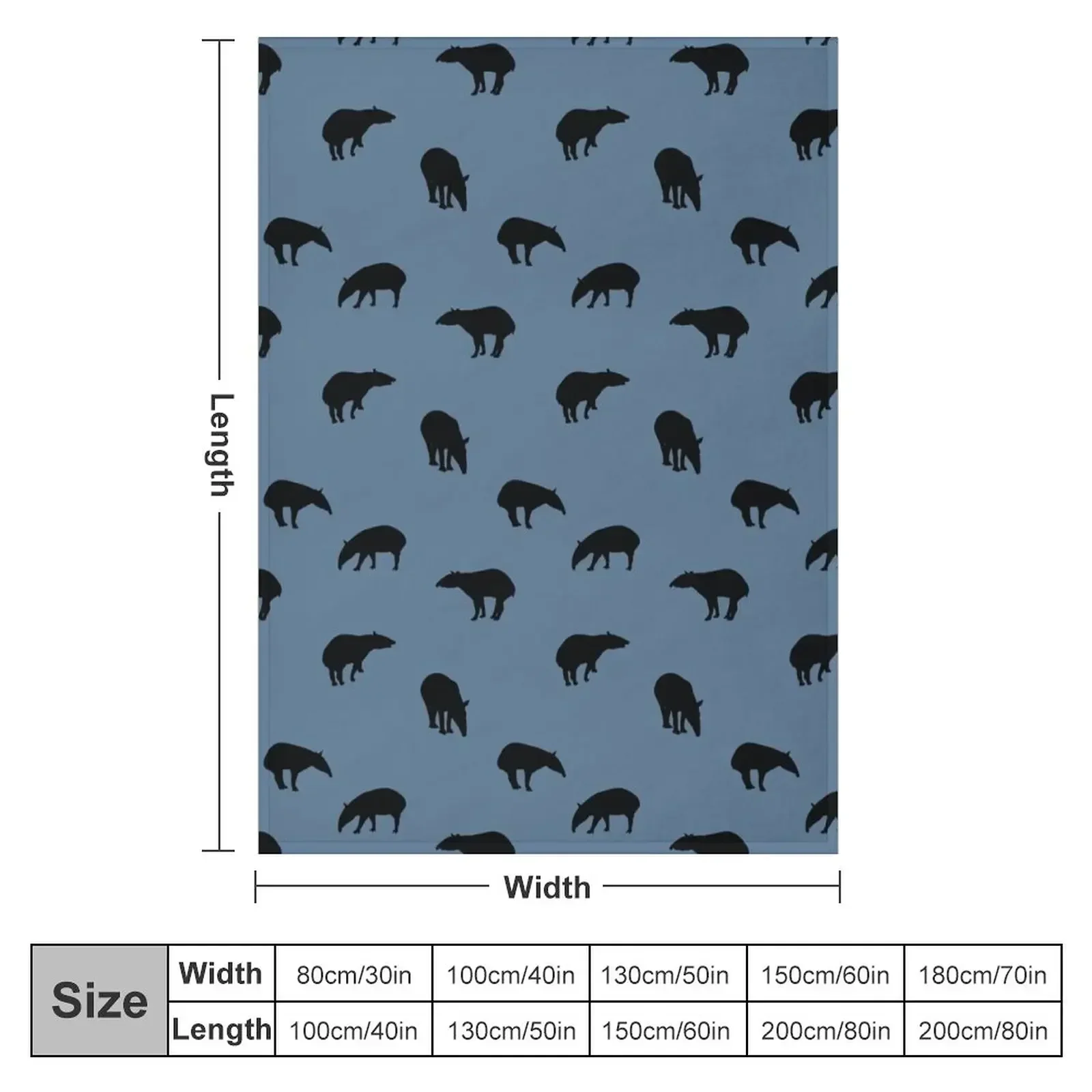 Tapir Silhouettes Pattern World-Tapir-Day Throw Blanket Designers Bed covers For Sofa Thin Hair Blankets