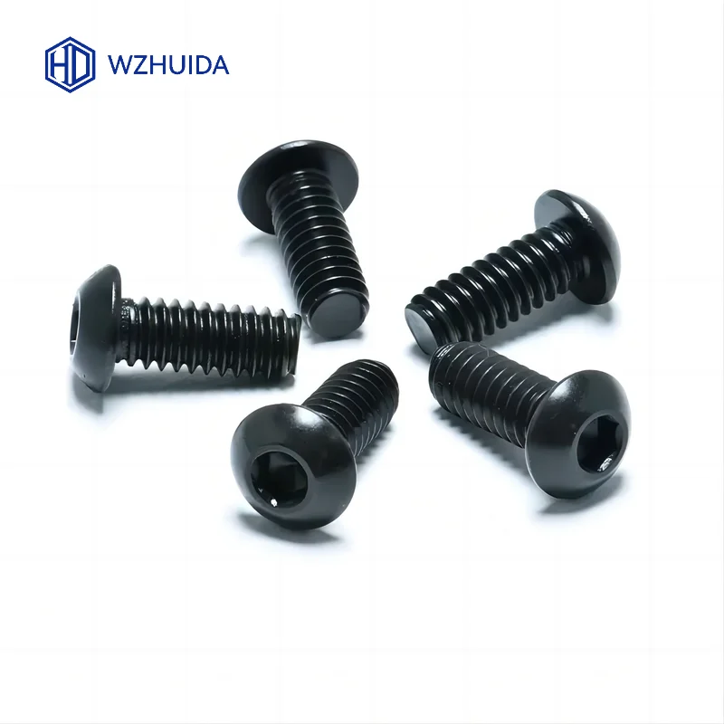 2-50pcs M2 M2.5 M3 M4 M5 M6 M8 M10 Hex Socket Button Head Cap Screws Black 8.8 Grade Alloy Steel ISO7380