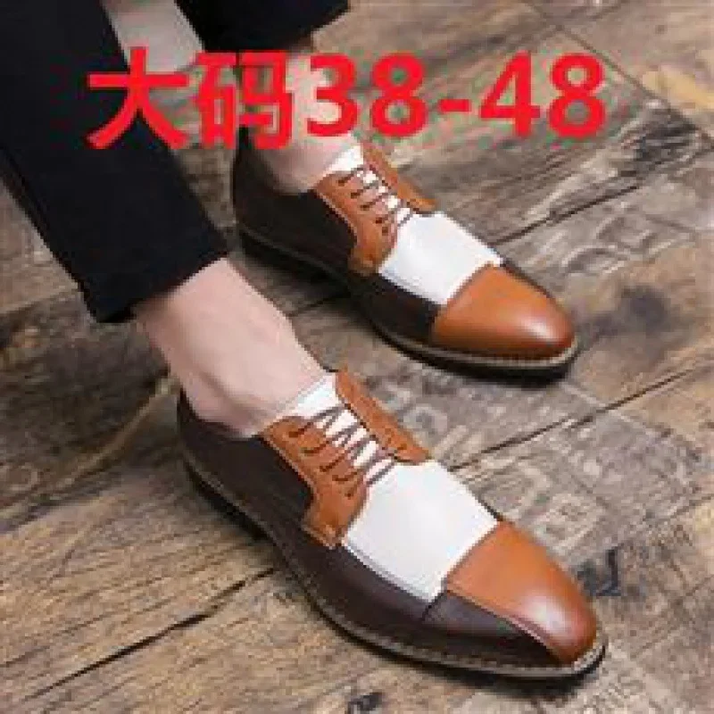 Sapatos de derby de couro genuíno masculino, sapato vestido com renda, dedo apontado, respirável, confortável, verão