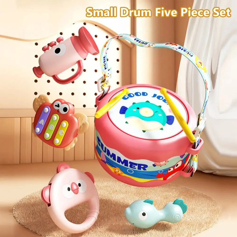 5 قطعة التعليم المبكر الخصر مجموعة طبلة 0-12 أشهر 5 قطعة مجموعة آلة موسيقية الموسيقى التنوير مجموعة الذكاء