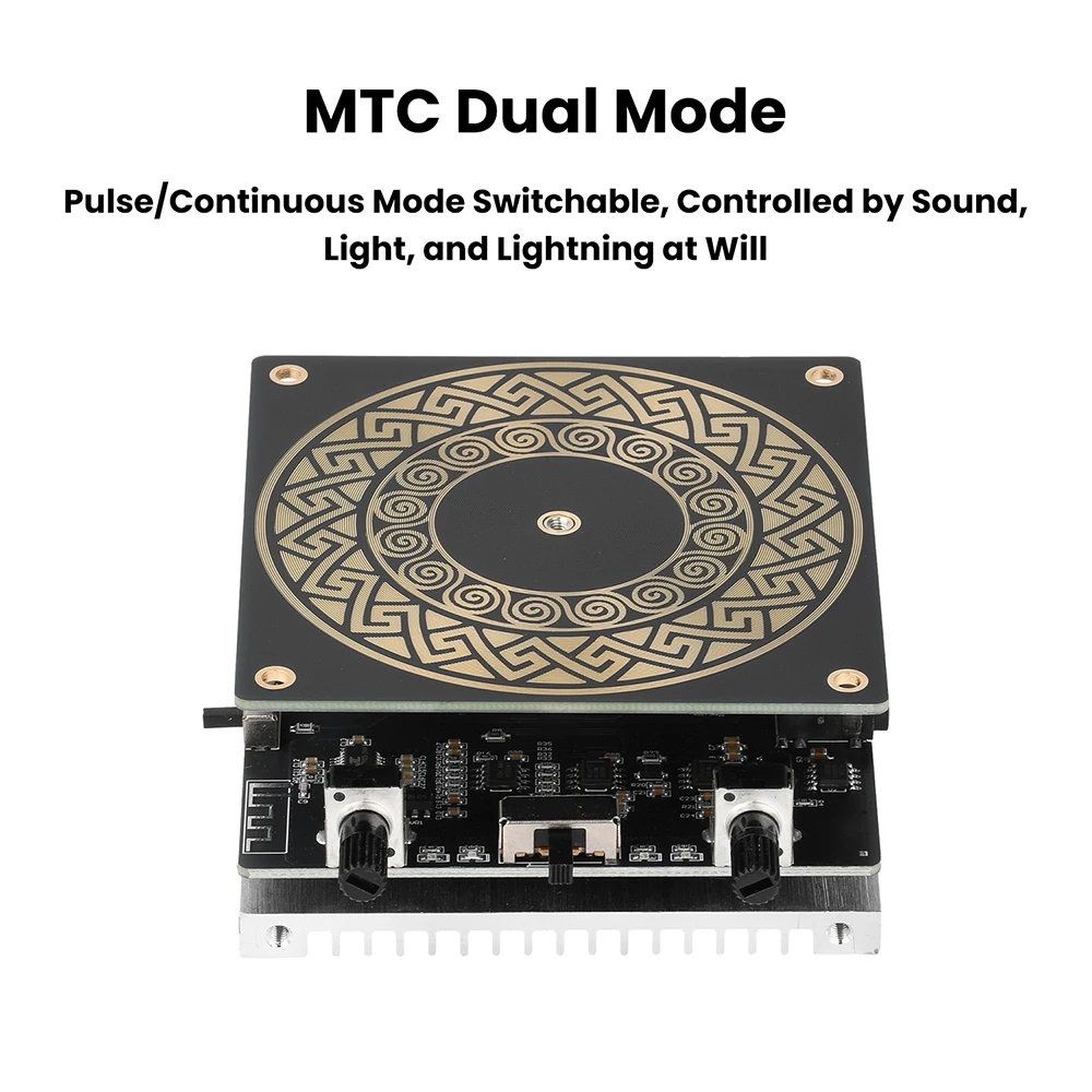 MTC Dual-Mode Tesla-Spule Bluetooth Musik-Synchronisation RGB-Beleuchtung Berührbarer Lichtbogen für Technische Show-Demonstrationen – Detail 5