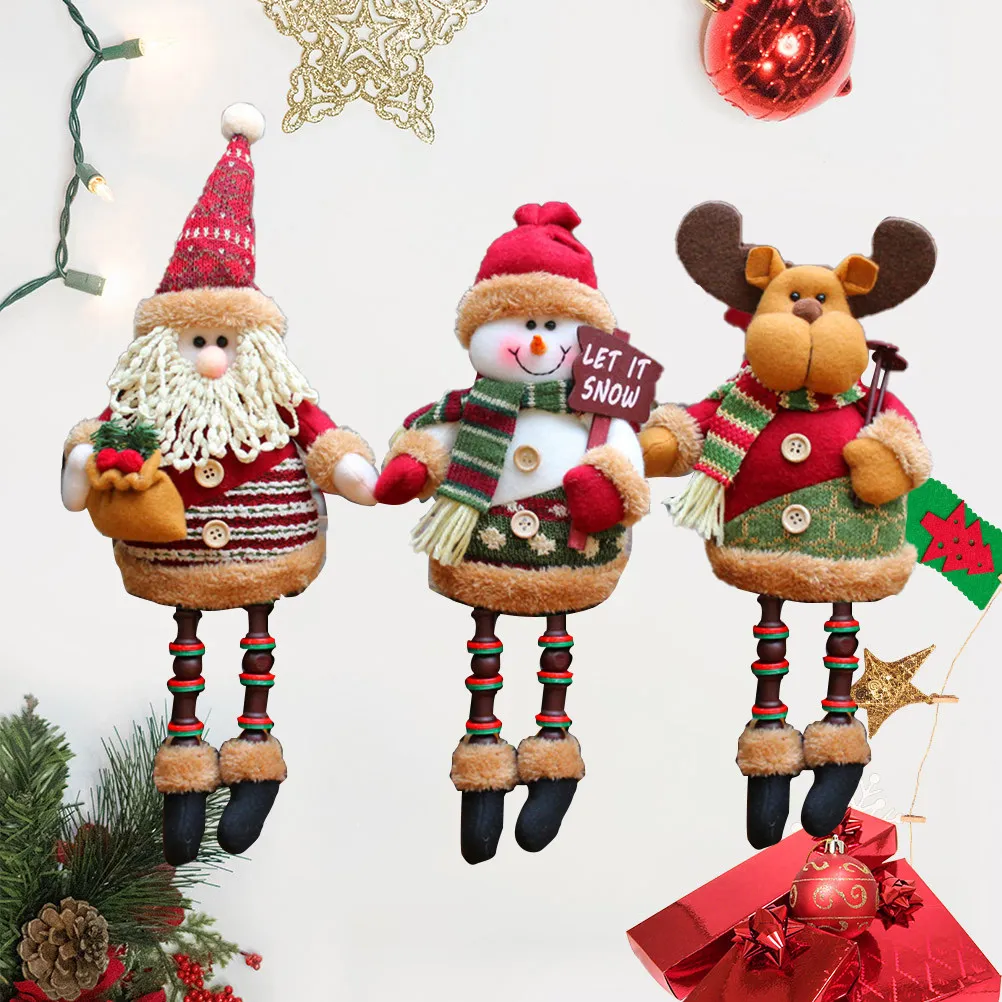 

Новогодние миниатюрные фигурки для декора дома: олень и снеговик-декоративная статуэтка на полку